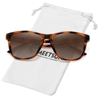 MEETSUN Polarized Sunglasses for Women Men Trendy Classic Designer Retro Driving Sun Glasses Brown TortoiseBrown