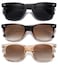 MEETSUN Retro Polarized Sunglasses for Women Men Classic Mirror Lens Driving Sun Glasses 100 UV Protection 3 Pack BlackBrown GradientBrown