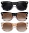 MEETSUN Retro Polarized Sunglasses for Women Men Classic Mirror Lens Driving Sun Glasses 100 UV Protection 3 Pack BlackBrown GradientBrown