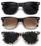 MEETSUN Retro Polarized Sunglasses for Women Men Classic Mirror Lens Driving Sun Glasses 100 UV Protection 3 Pack BlackBrown GradientLeopard