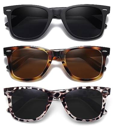 MEETSUN Retro Polarized Sunglasses for Women Men Classic Mirror Lens Driving Sun Glasses 100 UV Protection 3 Pack BlackTortoiseshellLeopard