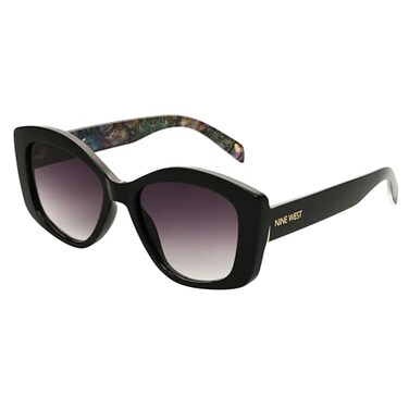 Nine West Womens Anas Butterfly Sunglasses Black 55 mm
