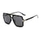 OUWEN Trendy Black Sunglasses Woman Men Square Aviator Shades UV Protection Sun Glasses OW2237A