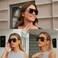 OUWEN Trendy Black Sunglasses Woman Men Square Aviator Shades UV Protection Sun Glasses OW2237A