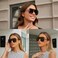 OUWEN Trendy Black Sunglasses Woman Men Square Aviator Shades UV Protection Sun Glasses OW2237A