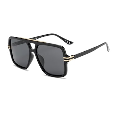 OUWEN Trendy Black Sunglasses Woman Men Square Aviator Shades UV Protection Sun Glasses OW2237A