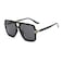 OUWEN Trendy Black Sunglasses Woman Men Square Aviator Shades UV Protection Sun Glasses OW2237A