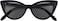 OWL Cateye Sunglasses for Women Vintage Trendy 1950s All Black Frame Smoke Lens