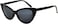 OWL Cateye Sunglasses for Women Vintage Trendy 1950s All Black Frame Smoke Lens
