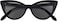 OWL Cateye Sunglasses for Women Vintage Trendy 1950s All Black Frame Smoke Lens