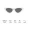 OZPYKAE Womens Vintage Cat Eye Sunglasses Plastic Frame Grey Lens UV Protection Coating Surfing White