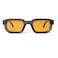 piscm Retro Chunky Rectangle Sunglasses for Men Women Trendy Small Square Thick Sun Glasses Hexagon ShadeTransparent GreyOrange