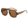 piscm Retro Square Aviator Sunglasses for Women Trendy Thick Frame Sunglasses Flat Top Shades Brown