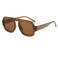 piscm Retro Square Aviator Sunglasses for Women Trendy Thick Frame Sunglasses Flat Top Shades Brown
