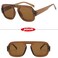 piscm Retro Square Aviator Sunglasses for Women Trendy Thick Frame Sunglasses Flat Top Shades Brown