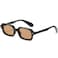 PORADAY Retro Rectangular Sunglasses for Women Men Vintage Small Square Frame Sun Glasses 90S Style Trendy Narrow BlackBrown