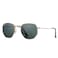 Pro Acme Small Square Sunglasses for Women Men 100 Real Glass Lens Hexagonal Frame C1 Gold Grey 51