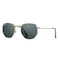 Pro Acme Small Square Sunglasses for Women Men 100 Real Glass Lens Hexagonal Frame C1 Gold Grey 51