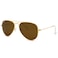 RAYSOL Real Glass Lens Aviator Sunglasses for Women Men Classic Metal Frame Sunglasses UV400 Shades Gold FrameBrown Lens