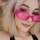 ENTHYI Rectangle Sunglasses for Women Retro 90s Sunglasses Small Narrow Square Frame UV400 Protection rose red
