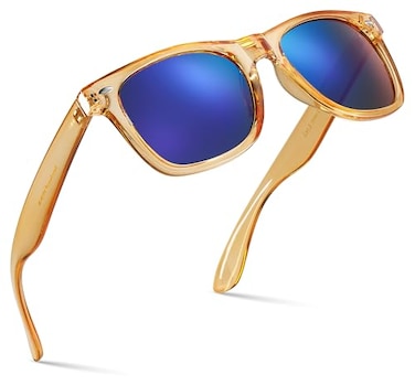 Retro Rewind Translucent Frame Colorful Neon 80s Sunglasses for Men Women Reflective Mirrored Lens