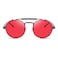RONSOU Steampunk Style Round Vintage Sunglasses Retro Eyewear UV400 Protection Matel Frame blackred