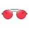 RONSOU Steampunk Style Round Vintage Sunglasses Retro Eyewear UV400 Protection Matel Frame blackred