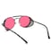 RONSOU Steampunk Style Round Vintage Sunglasses Retro Eyewear UV400 Protection Matel Frame blackred