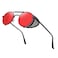 RONSOU Steampunk Style Round Vintage Sunglasses Retro Eyewear UV400 Protection Matel Frame blackred