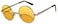 OWL Round Retro Vintage Circle Style Tint Sunglasses Metal Frame Yellow Tinted Lens 43mm UVB