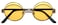 OWL Round Retro Vintage Circle Style Tint Sunglasses Metal Frame Yellow Tinted Lens 43mm UVB