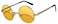 OWL Round Retro Vintage Circle Style Tint Sunglasses Metal Frame Yellow Tinted Lens 43mm UVB