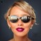 SA106 Cateye Magnetic Clip On Polarized Sunglasses On Bifocal Reading Glasses Solid Red 25 x