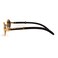 SA106 Retro Art Nouveau Vintage Style Small Oval Metal Frame Sunglasses Yellow Gold Solid Brown