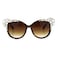 SA106 Womens Large Rhinestone Jewel Trim Plastic Butterfly Sunglasses Tortoise Brown