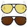 SODQW 2 Pack Oversized Aviator Sunglasses for Women Men With Earring Trendy Large Big Double Bridge 2025 Shades