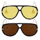 SODQW 2 Pack Oversized Aviator Sunglasses for Women Men With Earring Trendy Large Big Double Bridge 2025 Shades