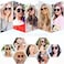SOJOS Classic Round Sunglasses for Women Men Retro Vintage Large Plastic Frame BLOSSOM SJ2067 with Black FrameGrey Lens