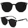SOJOS Classic Round Sunglasses for Women Men Retro Vintage Large Plastic Frame BLOSSOM SJ2067 with Black FrameGrey Lens