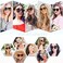 SOJOS Classic Round Sunglasses for Women Men Retro Vintage Shades Large Plastic Frame Sunnies SJ2067 with Black FrameSilver Mirrored Lens