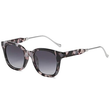 SOJOS Classic Square Polarized Sunglasses Womens Mens Retro Trendy UV400 Sunnies SJ2050 Black TortoiseGrey