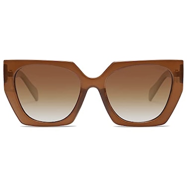 SOJOS Large Oversized Polarized Sunglasses for Women Big Designer Womens Trendy Square Shades SJ2205 Caramel BrownBrown