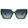 SOJOS Large Oversized Polarized Sunglasses for Women Big Designer Womens Trendy Square Shades SJ2205 Clear GreenGrey