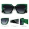 SOJOS Large Oversized Polarized Sunglasses for Women Big Designer Womens Trendy Square Shades SJ2205 Clear GreenGrey