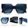 SOJOS Large Oversized Polarized Sunglasses for Women Big Designer Womens Trendy Square Shades SJ2205 Dark BlueBlue