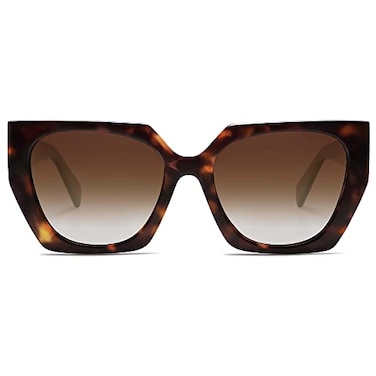 SOJOS Large Oversized Polarized Sunglasses for Women Big Designer Womens Trendy Square Shades SJ2205 Dark TortoiseBrown