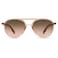 SOJOS Retro Aviator Polarized Sunglasses for Women Men Double Bridge Ladies Shades SJ2078 with Clear Brown FrameGradient Brown Lens