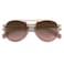 SOJOS Retro Aviator Polarized Sunglasses for Women Men Double Bridge Ladies Shades SJ2078 with Clear Brown FrameGradient Brown Lens