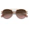 SOJOS Retro Aviator Polarized Sunglasses for Women Men Double Bridge Ladies Shades SJ2078 with Clear Brown FrameGradient Brown Lens