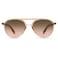 SOJOS Retro Aviator Polarized Sunglasses for Women Men Double Bridge Ladies Shades SJ2078 with Clear Brown FrameGradient Brown Lens